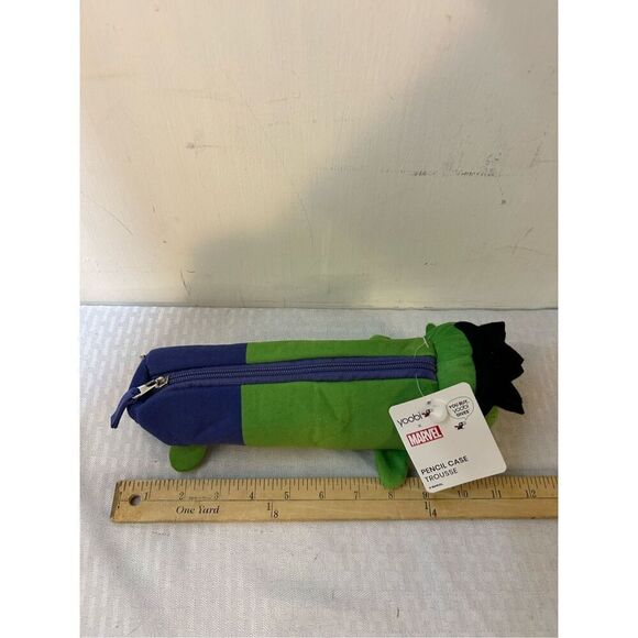 Yoobi & Marvel Hulk green purple pencil zipper case new 10"x4" - Picture 1 of 5